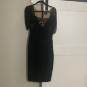 Adrianna Papell Black Lace Midi Dress